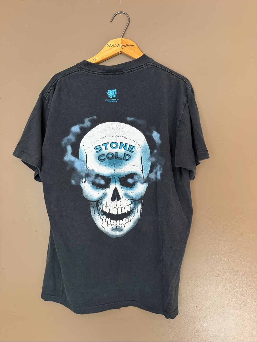 Vtg 1990’a WWF Stone Cold Skull Graphic Black Men's T-Shirt
